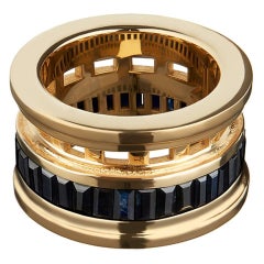 18ct Yellow Gold and Black Sapphire Eternity Ring