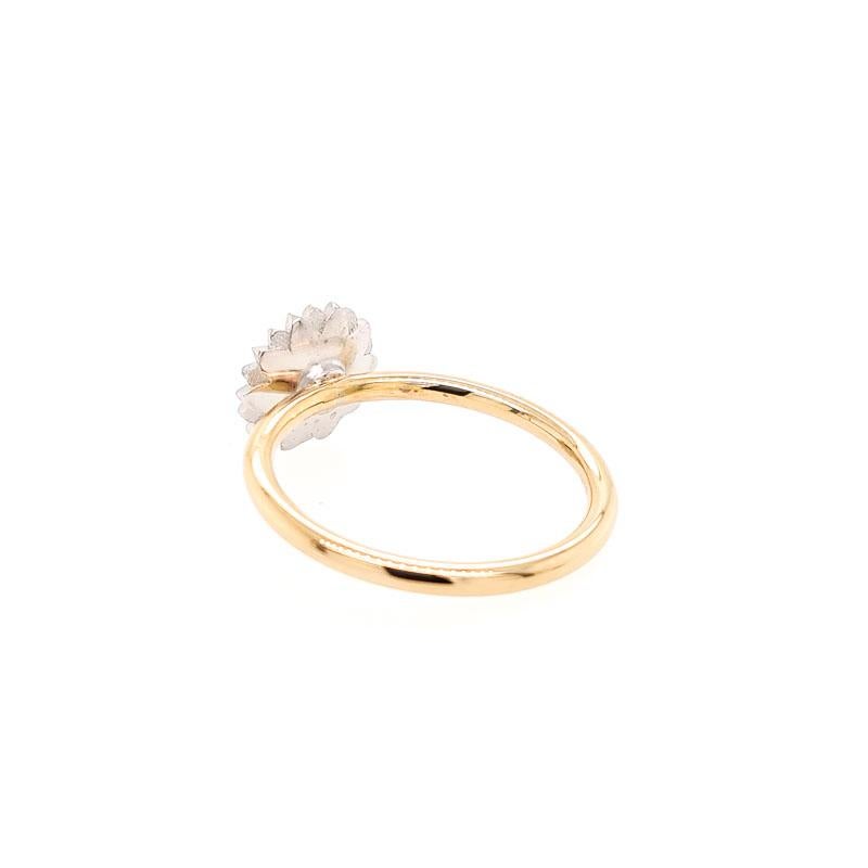 For Sale:  18ct Yellow Gold and Diamond Flower Ring 