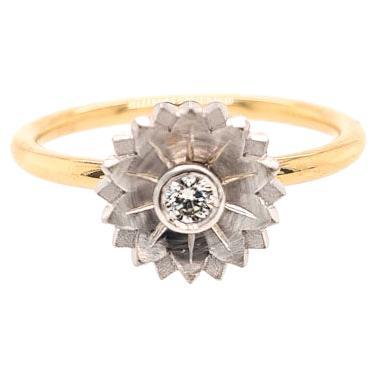 18ct Yellow Gold and Diamond Flower Ring "Fleur"