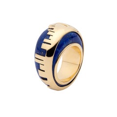 18 Carat Yellow Gold and Lapis Lazuli Manhattan Skyline Cocktail Ring