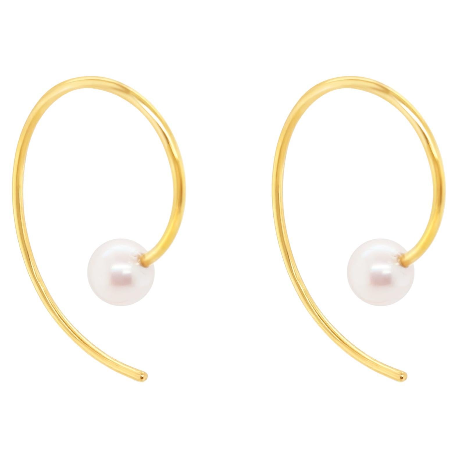Boucles d'oreilles "Ella" en or jaune 18ct et perles