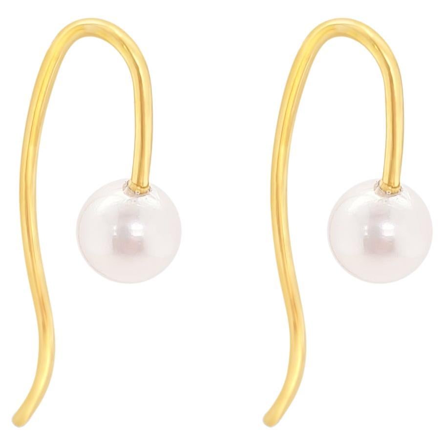 18ct Yellow Gold and Pearl Earrings "Solange" For Sale