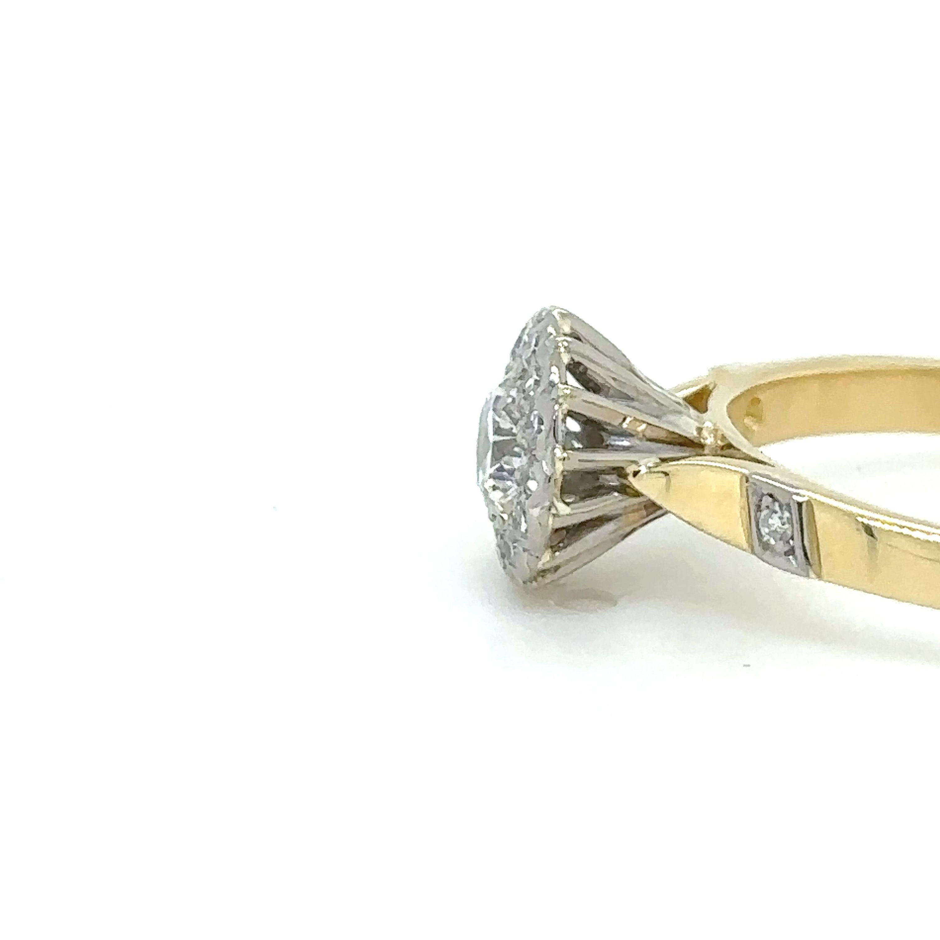 18 Karat Gelbgold und Platin Diamantring 0,65 Karat 3,5 g im Zustand „Hervorragend“ im Angebot in SYDNEY, NSW