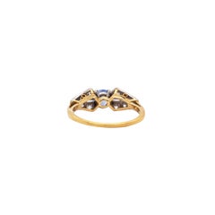 18ct Yellow Gold and Platinum Sapphire and Diamond 1930s Engagement Ring