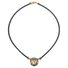 18 Carat Yellow Gold and Silver Necklace