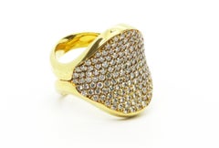 18ct Yellow Gold and White Diamond Saddle Cocktail Ring