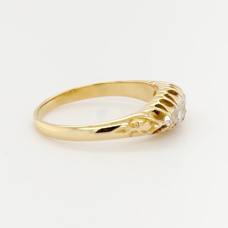 Taille vieille Europe A.I.C C. Antiquités en or jaune 18ct, bague à diamants de l'époque édouardienne, c.1905 en vente