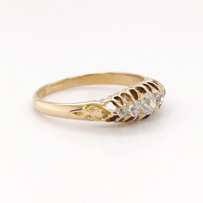 A.I.C C. Antiquités en or jaune 18ct, bague à diamants de l'époque édouardienne, c.1905 Bon état - En vente à London, GB
