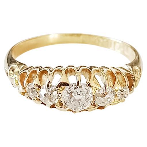 Anello in oro giallo 18ct con diamante antico edoardiano c.1905