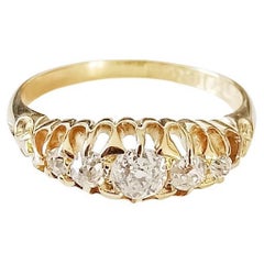 18ct Yellow Gold Antique Edwardian Diamond Ring c.1905