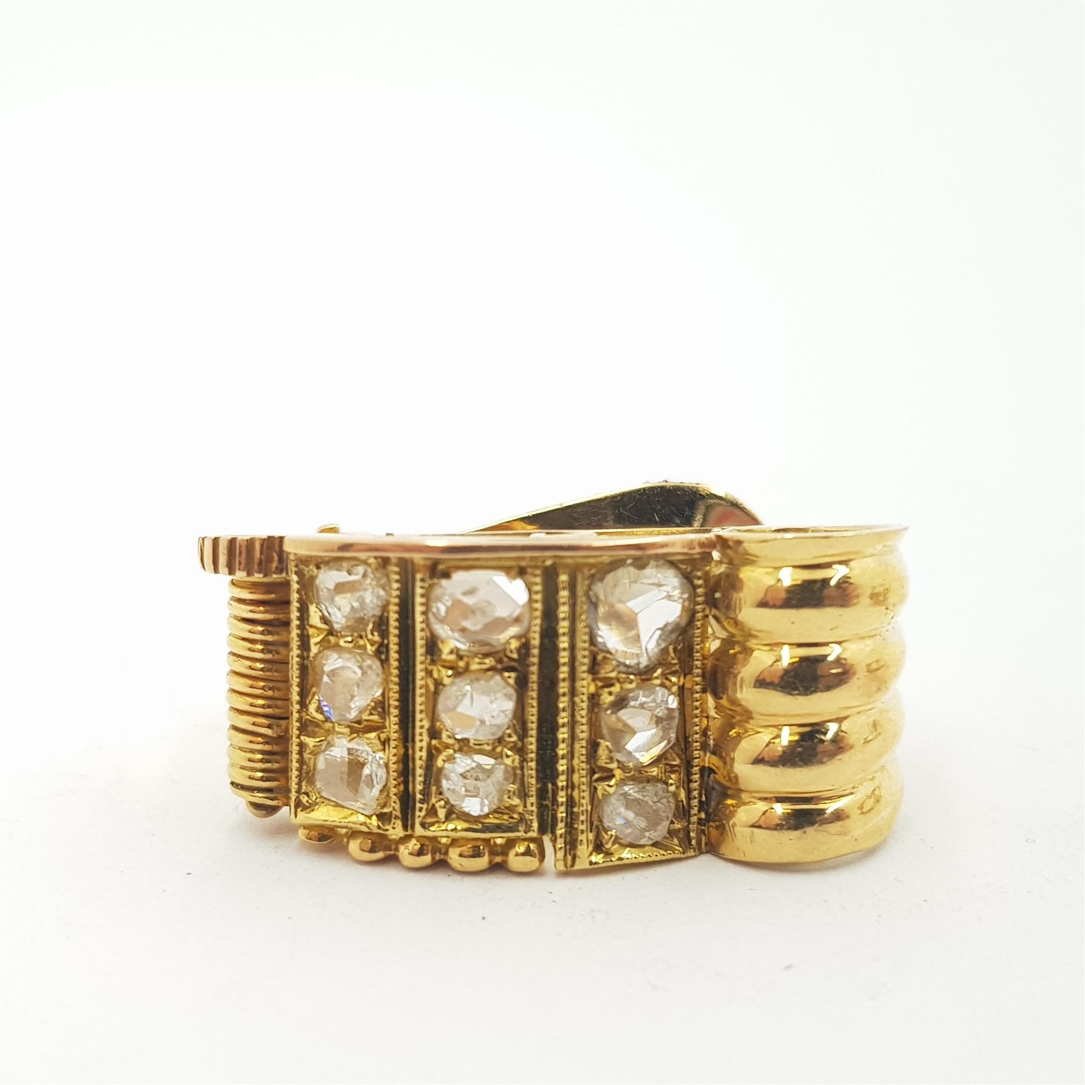 18 Karat Gelbgold antike Diamant-Ohrringe im Rosenschliff Val $8050 AUD im Angebot 6