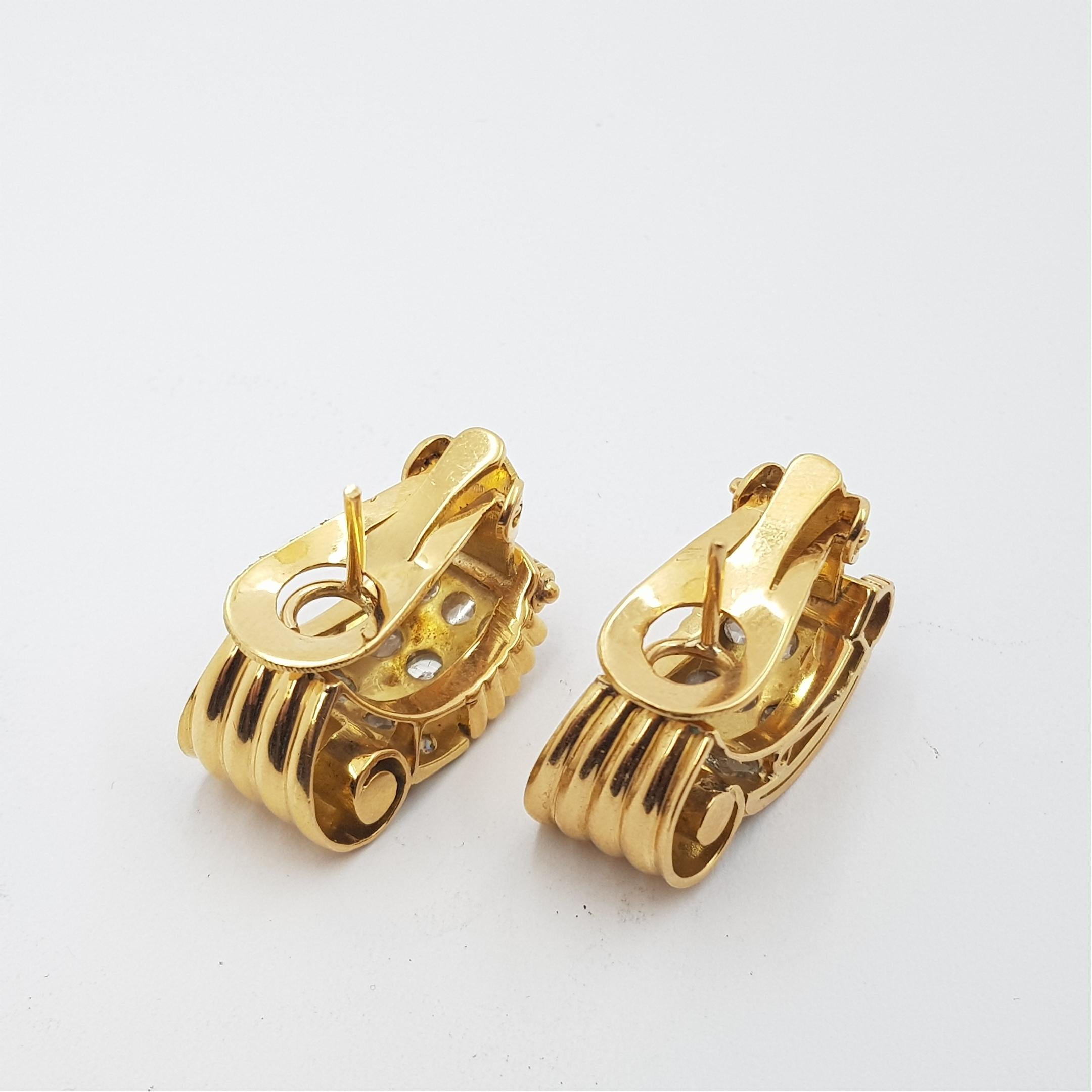 18 Karat Gelbgold antike Diamant-Ohrringe im Rosenschliff Val $8050 AUD im Angebot 3