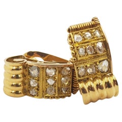18 Karat Gelbgold antike Diamant-Ohrringe im Rosenschliff Val $8050 AUD