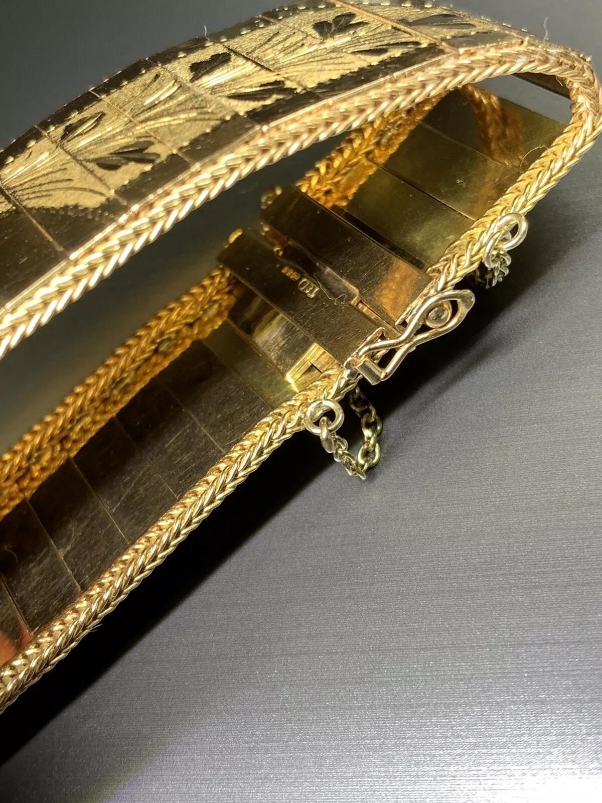 Bracelet à large bande en or jaune 18 ct. en vente 3
