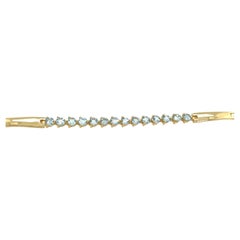 18ct Yellow Gold Aquamarine Bracelet, Set With 14 Aquamarines, 2.15ct