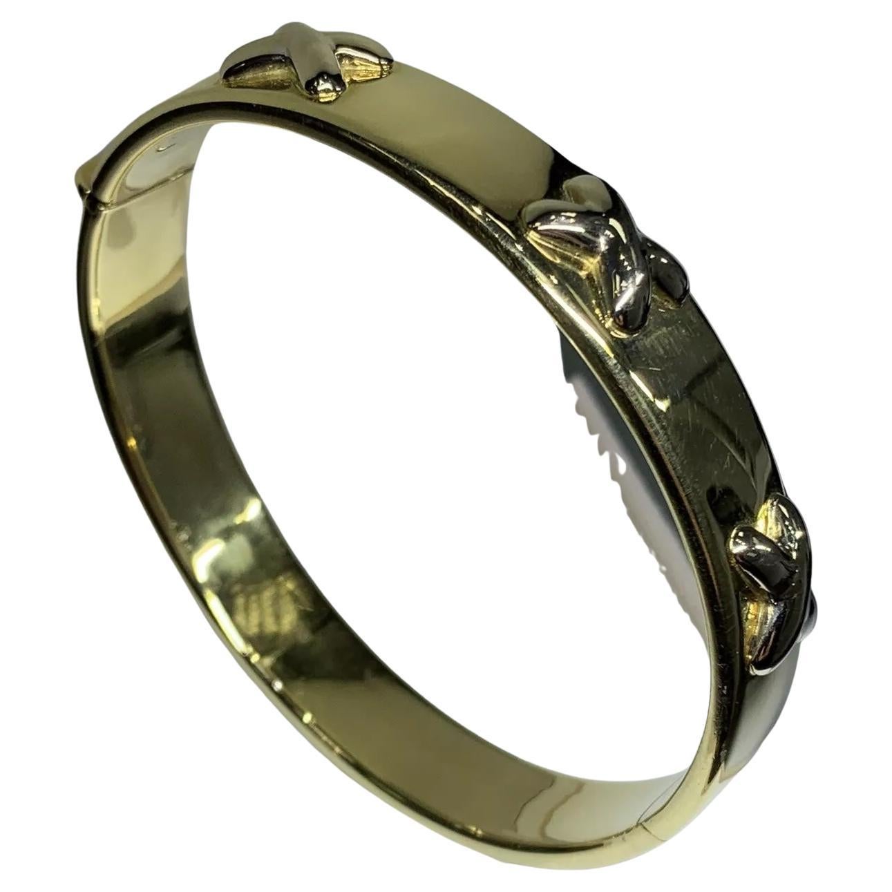 18ct yellow gold bangle bracelet plain wide chunky stackable