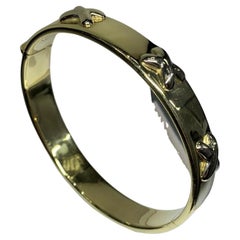 18ct yellow gold bangle bracelet plain wide chunky stackable