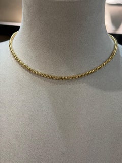 18ct Yellow Gold Beaded Choker Necklace – 4mm Beads, 45cm