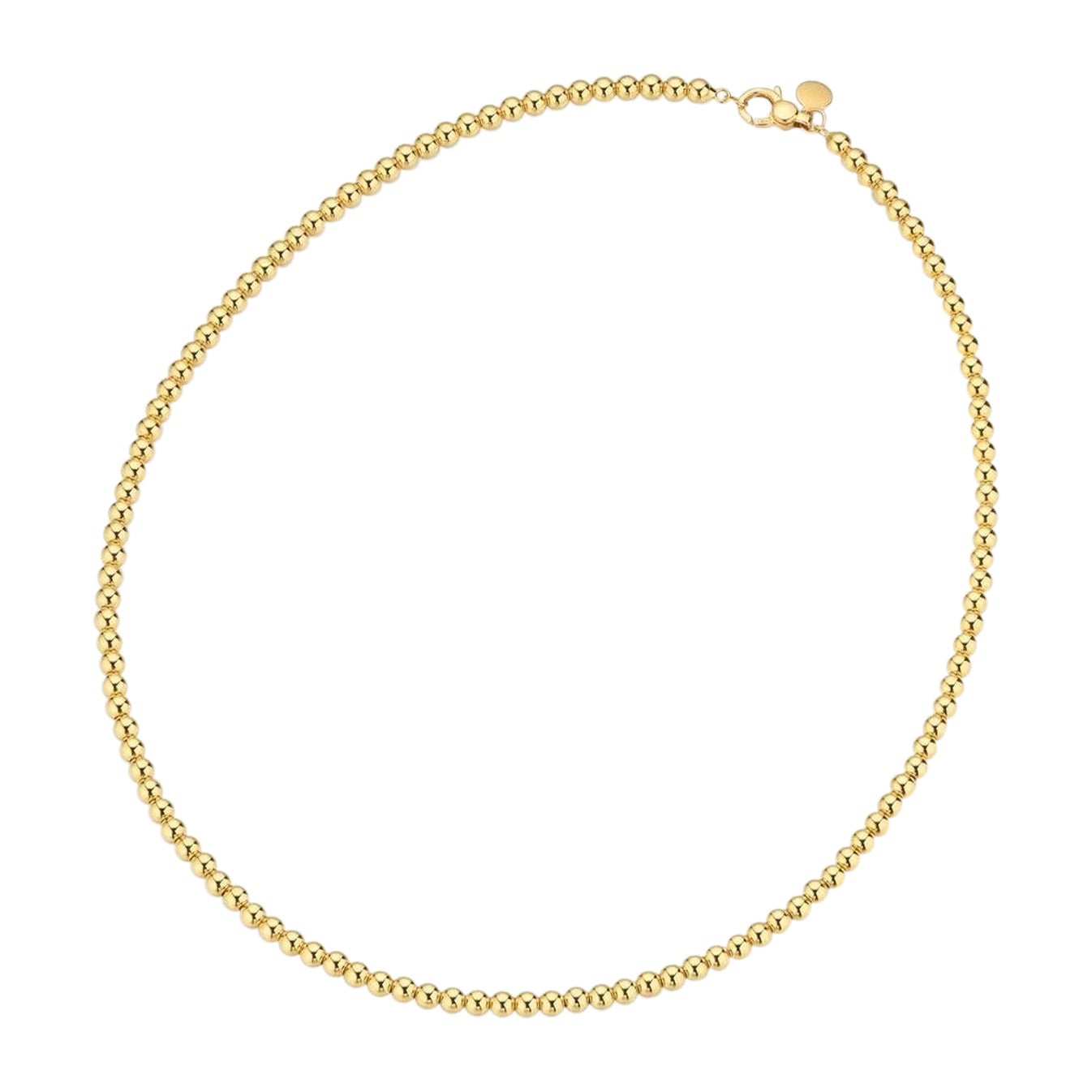 Collar gargantilla de cuentas de oro amarillo de 18 ct - Cuentas de 4 mm, 45 cm en venta