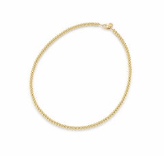18ct Yellow Gold Beaded Choker Necklace – 4mm Beads, 45cm