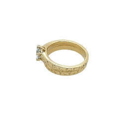 18ct Yellow Gold Bridal Set 0.90ct G/H SI1 Solitaire Diamond Ring & Wedding Ring