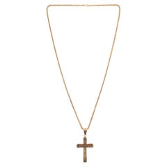 18ct Yellow Gold  Chain With 18ct Aztech Cross Pendant