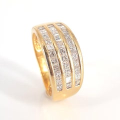 18 Carat Yellow Gold Channel Set Diamond Ring