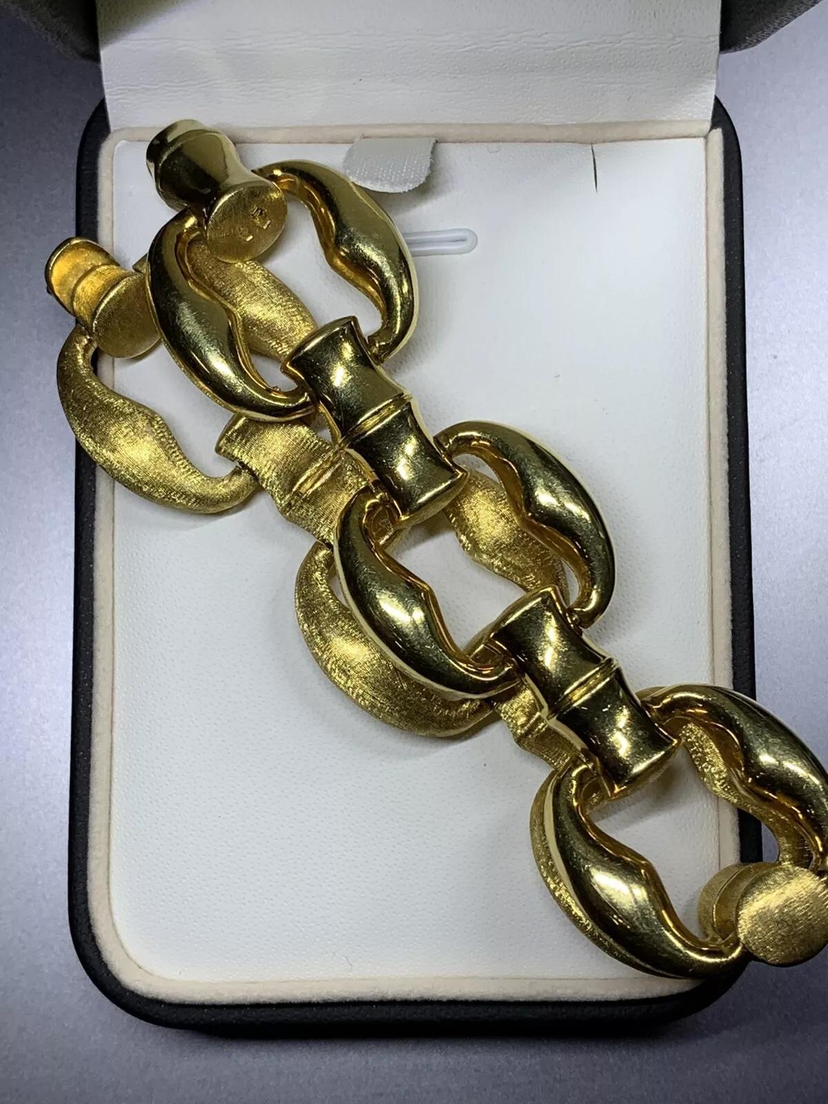 Bracelet large en or jaune 18ct à maillons cubains 61.0g Unisexe en vente