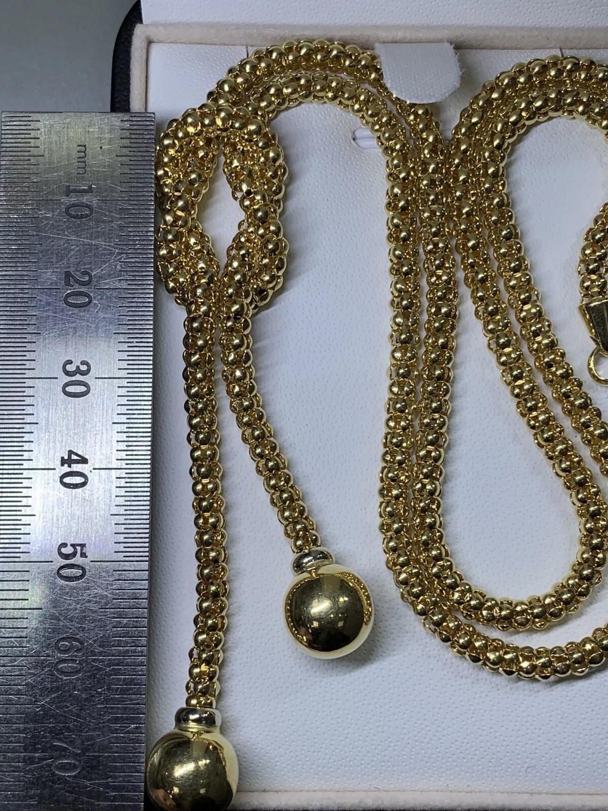 Collier long en or jaune 18ct avec pendentif en forme de goutte d'eau 19.8g 18 inches Neuf - En vente à London, GB