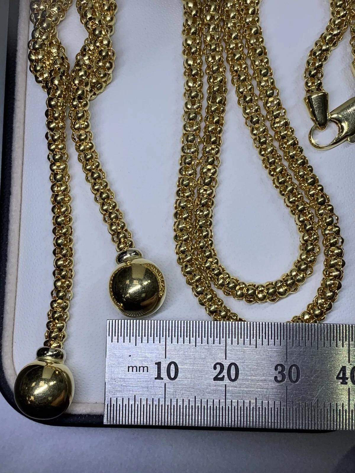 Collier long en or jaune 18ct avec pendentif en forme de goutte d'eau 19.8g 18 inches en vente 2