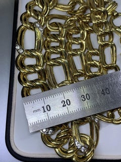 18ct yellow gold chunky large link curb cuban necklace.