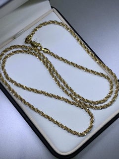 18ct Yellow Gold Chunky Rope Cuban Link Chain Necklace 14.1g 21 Inches