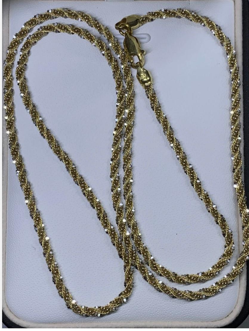 Moderne Collier à maillons cubains en or jaune 18ct, corde épaisse 14.1g 21 pouces en vente