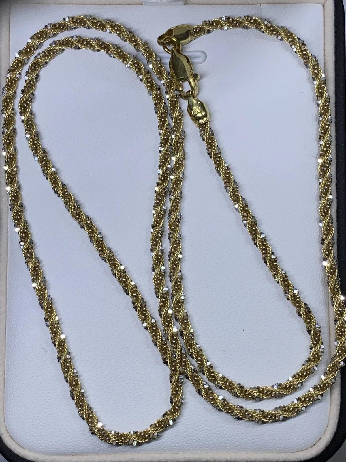 Collier à maillons cubains en or jaune 18ct, corde épaisse 14.1g 21 pouces en vente 2