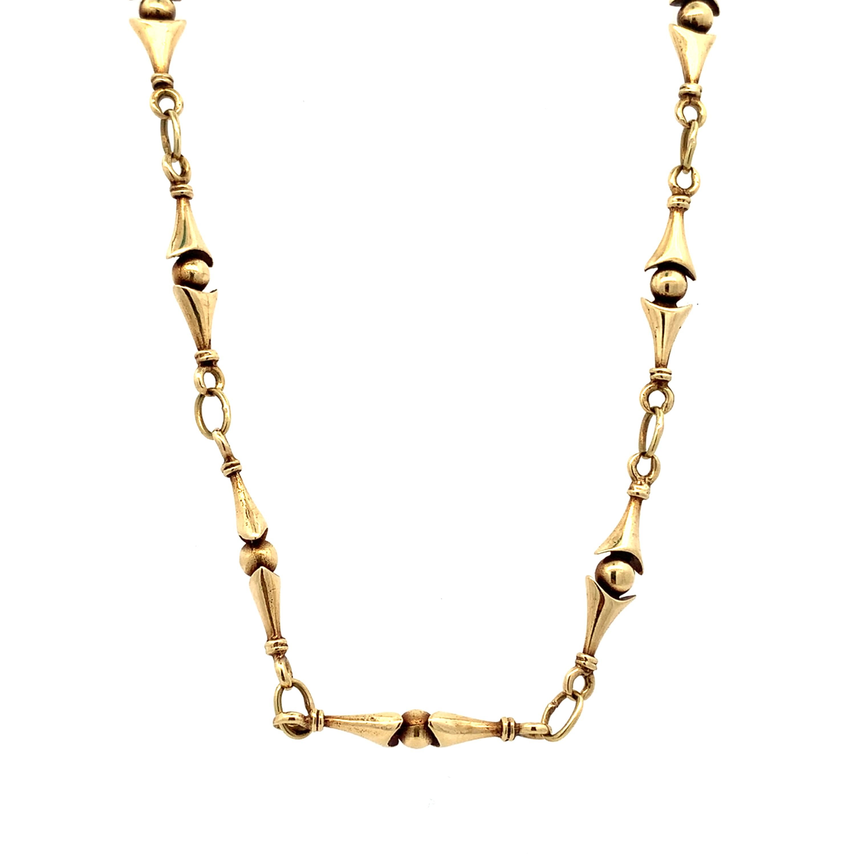 Femenino o masculino Collar vintage de cadena gruesa de oro amarillo de 18 ct en venta