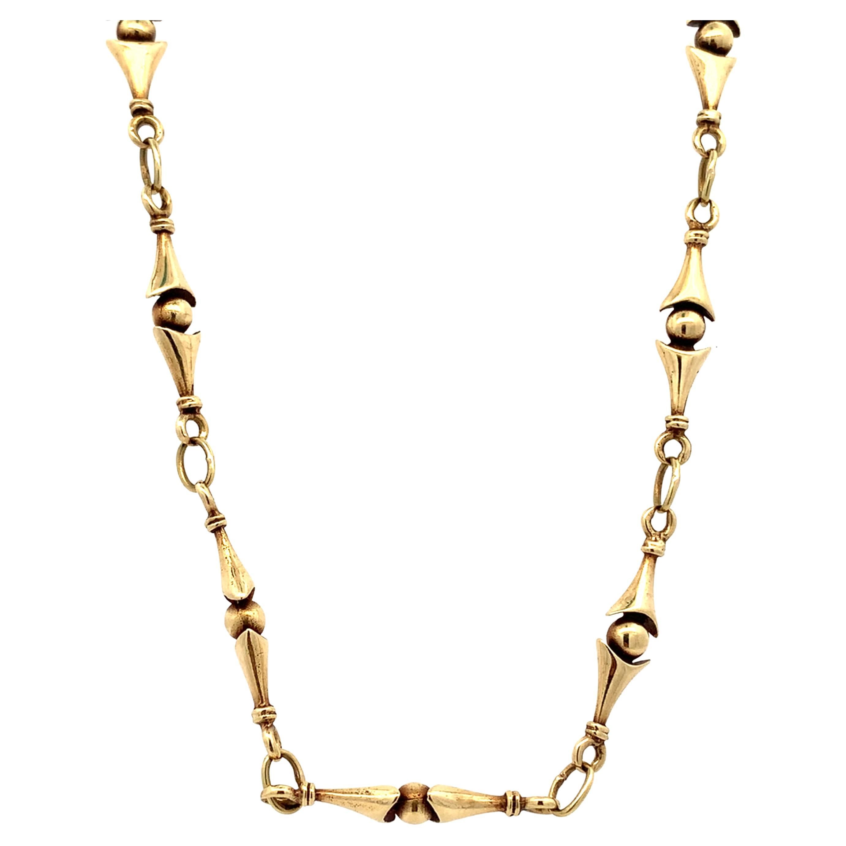 Collar vintage de cadena gruesa de oro amarillo de 18 ct en venta