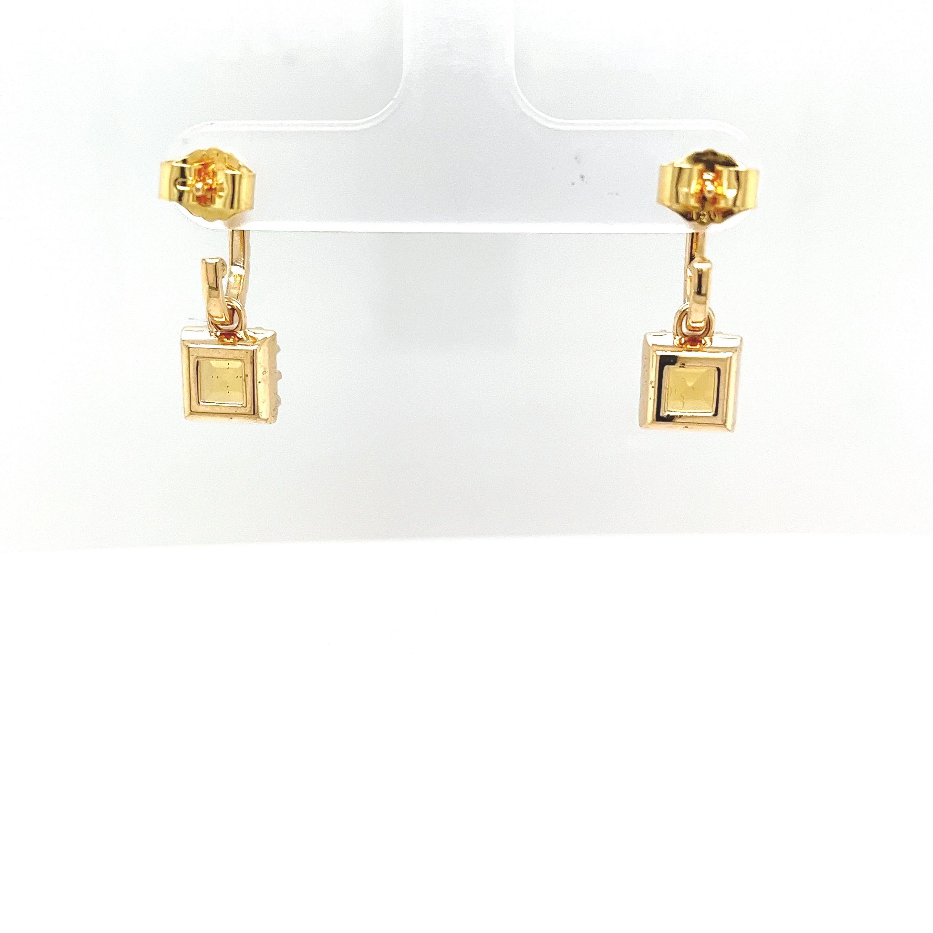 18ct Yellow Gold Citrine and Diamond Earrings In New Condition For Sale In London, GB