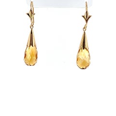 18ct Yellow Gold Citrine Drop Earrings