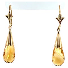 18ct Yellow Gold Citrine Drop Earrings