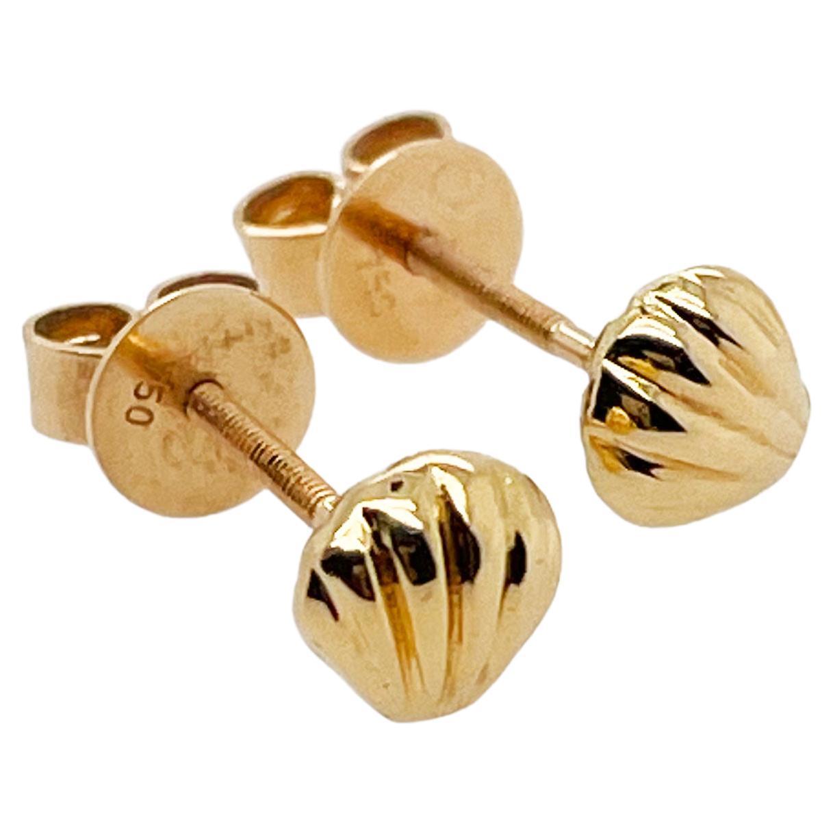 18ct Yellow Gold Clam Style Studs
