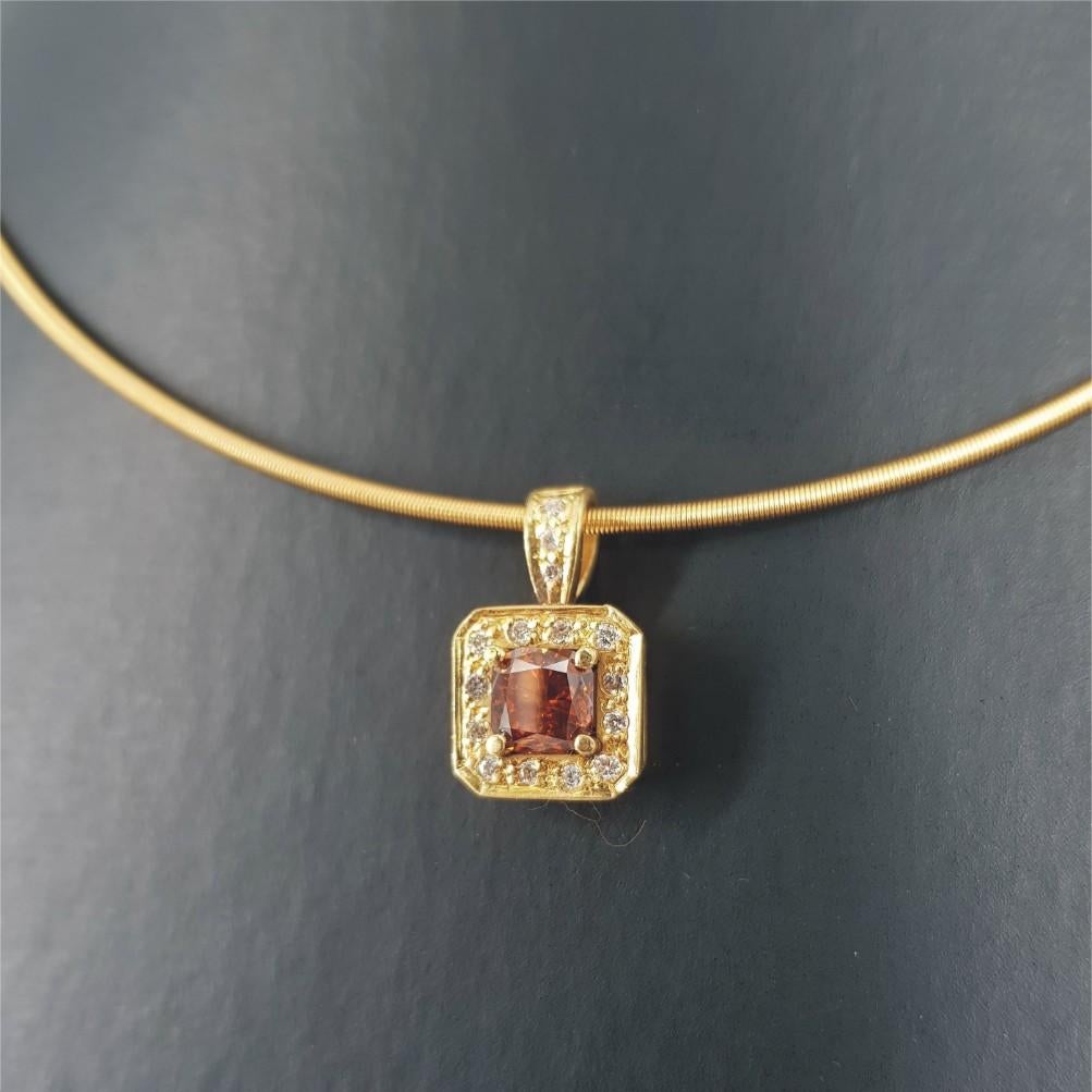 18ct Yellow Gold Cognac & Diamond Necklace 3