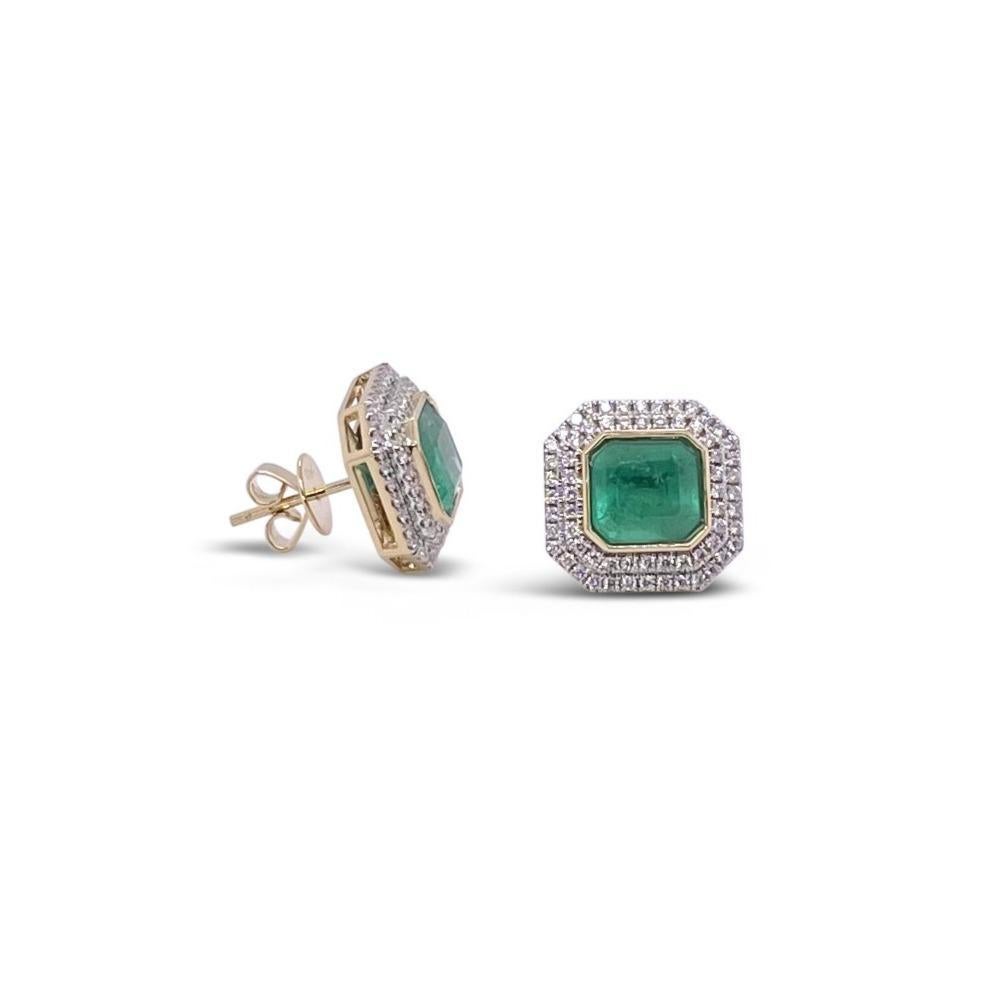 18ct gold emerald earrings