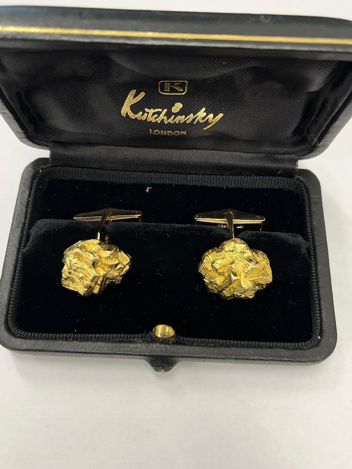 18ct Yellow Gold Cufflinks by Kutchinsky In Excellent Condition For Sale In London, GB