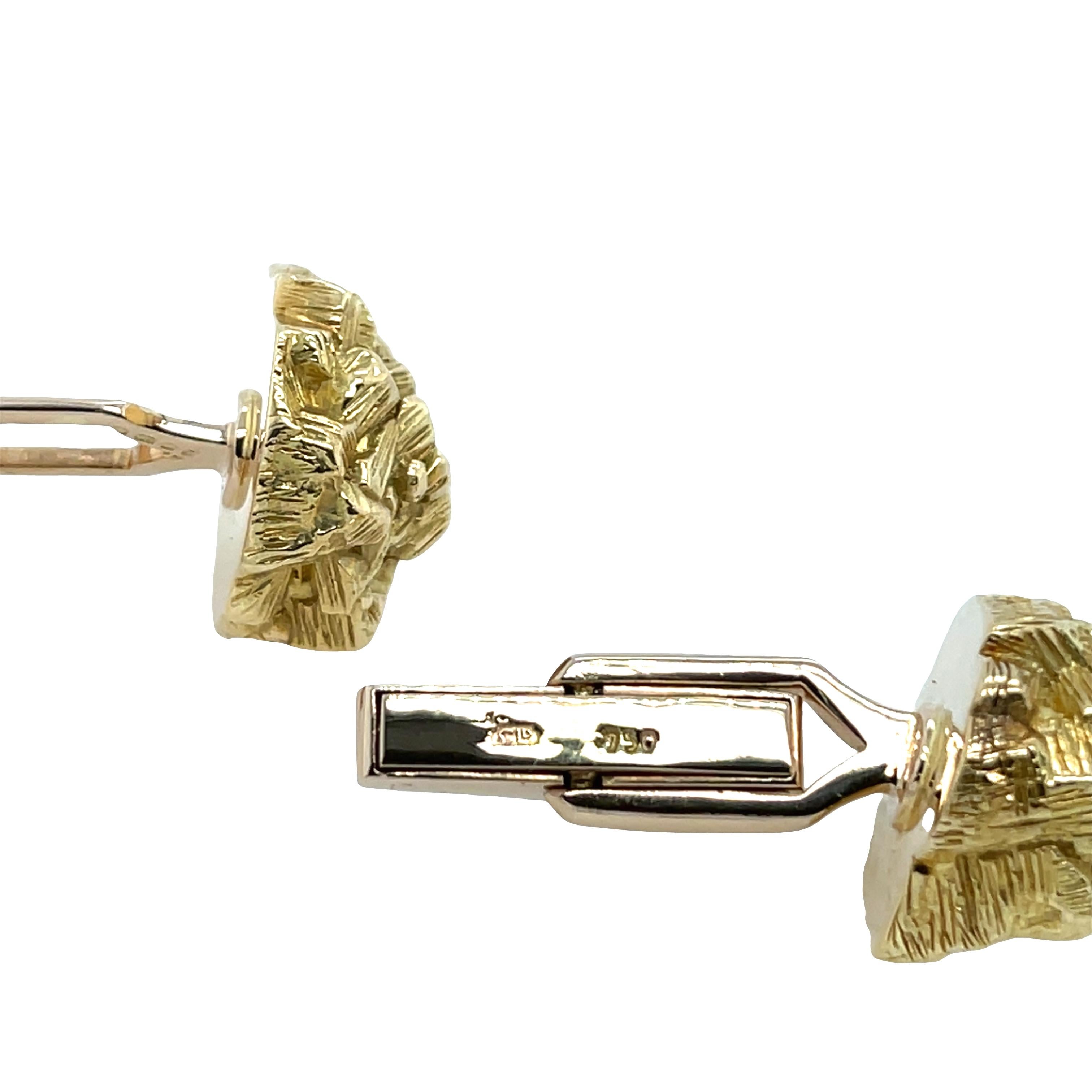 Men's 18ct Yellow Gold Cufflinks by Kutchinsky For Sale