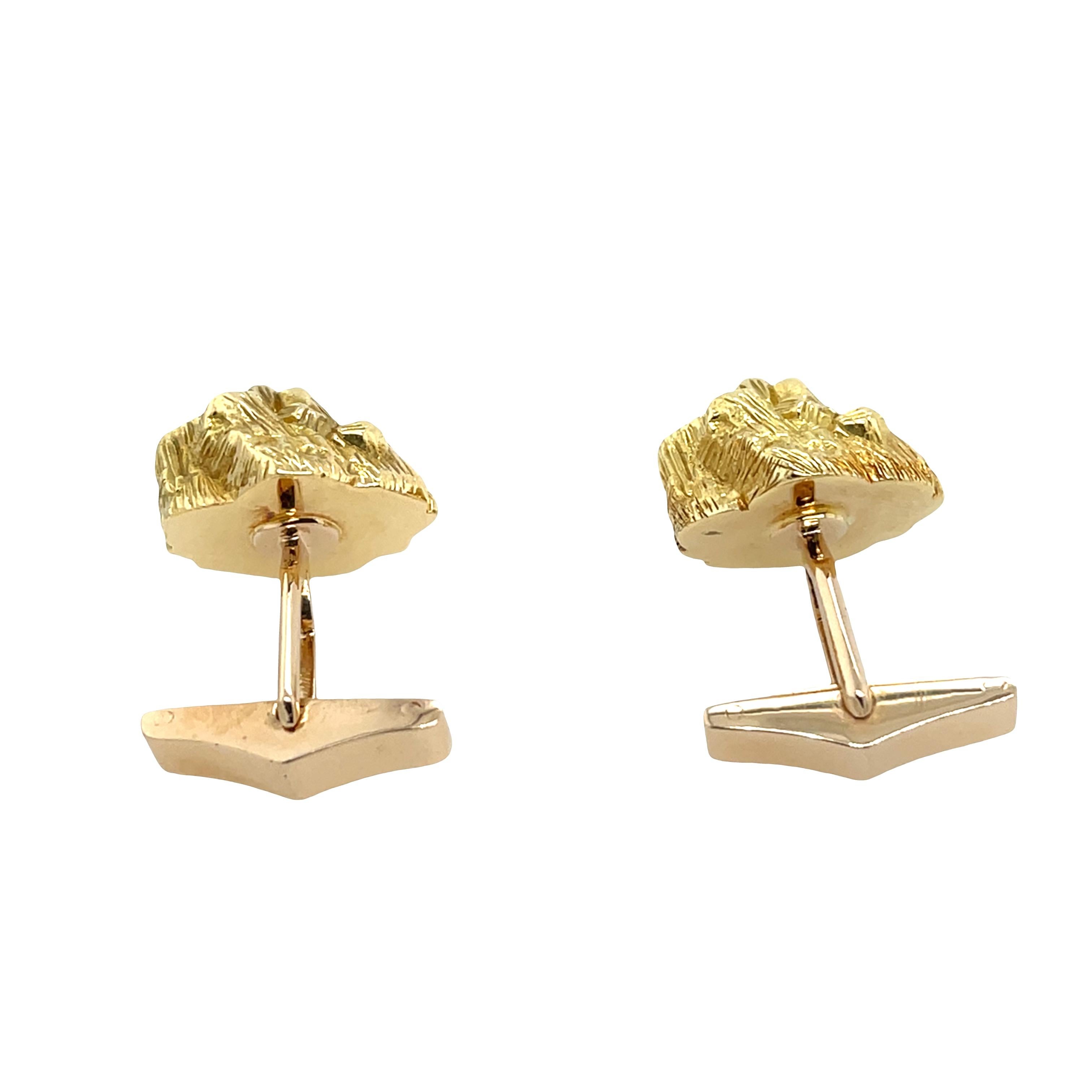 18ct Yellow Gold Cufflinks by Kutchinsky For Sale 1