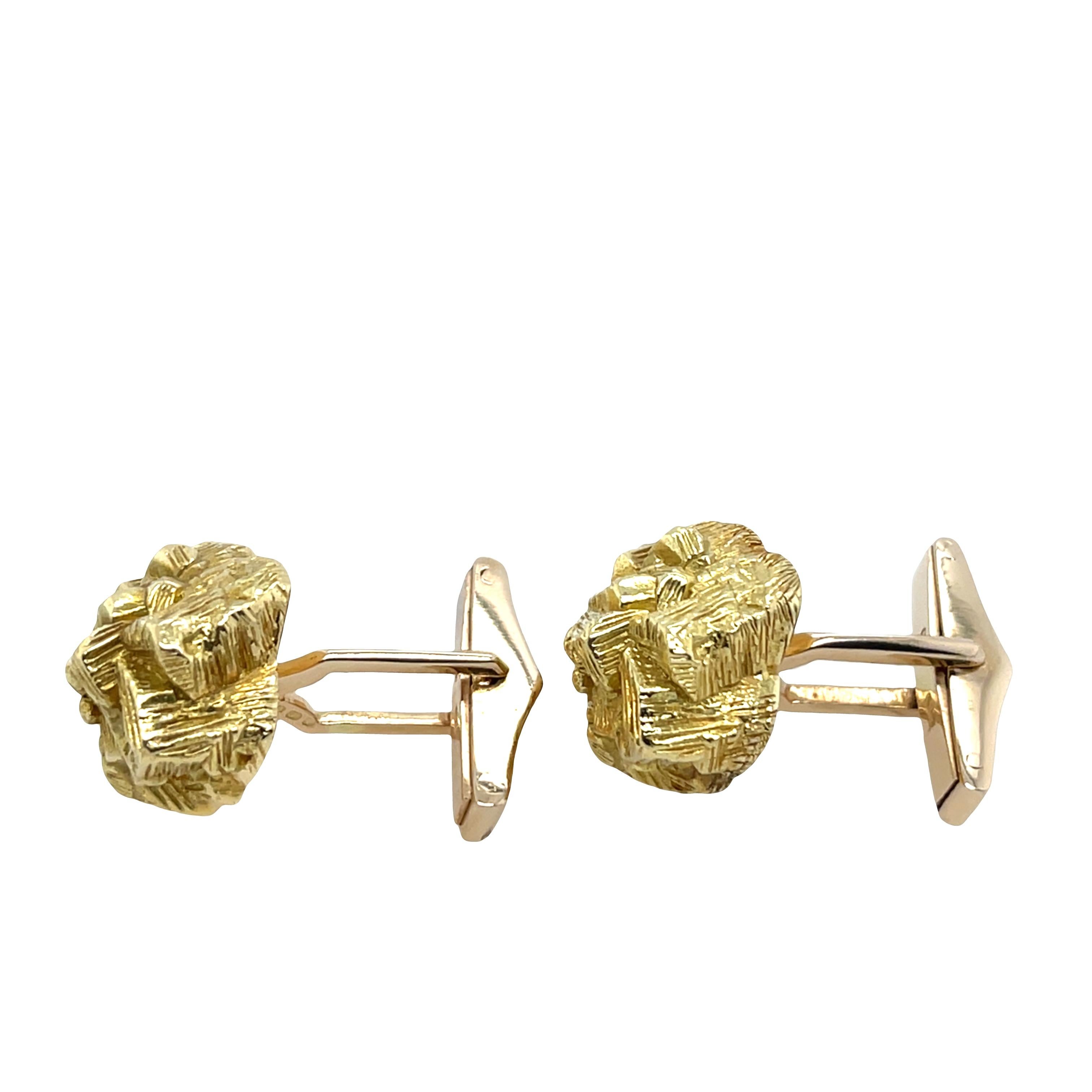18ct Yellow Gold Cufflinks by Kutchinsky For Sale 2