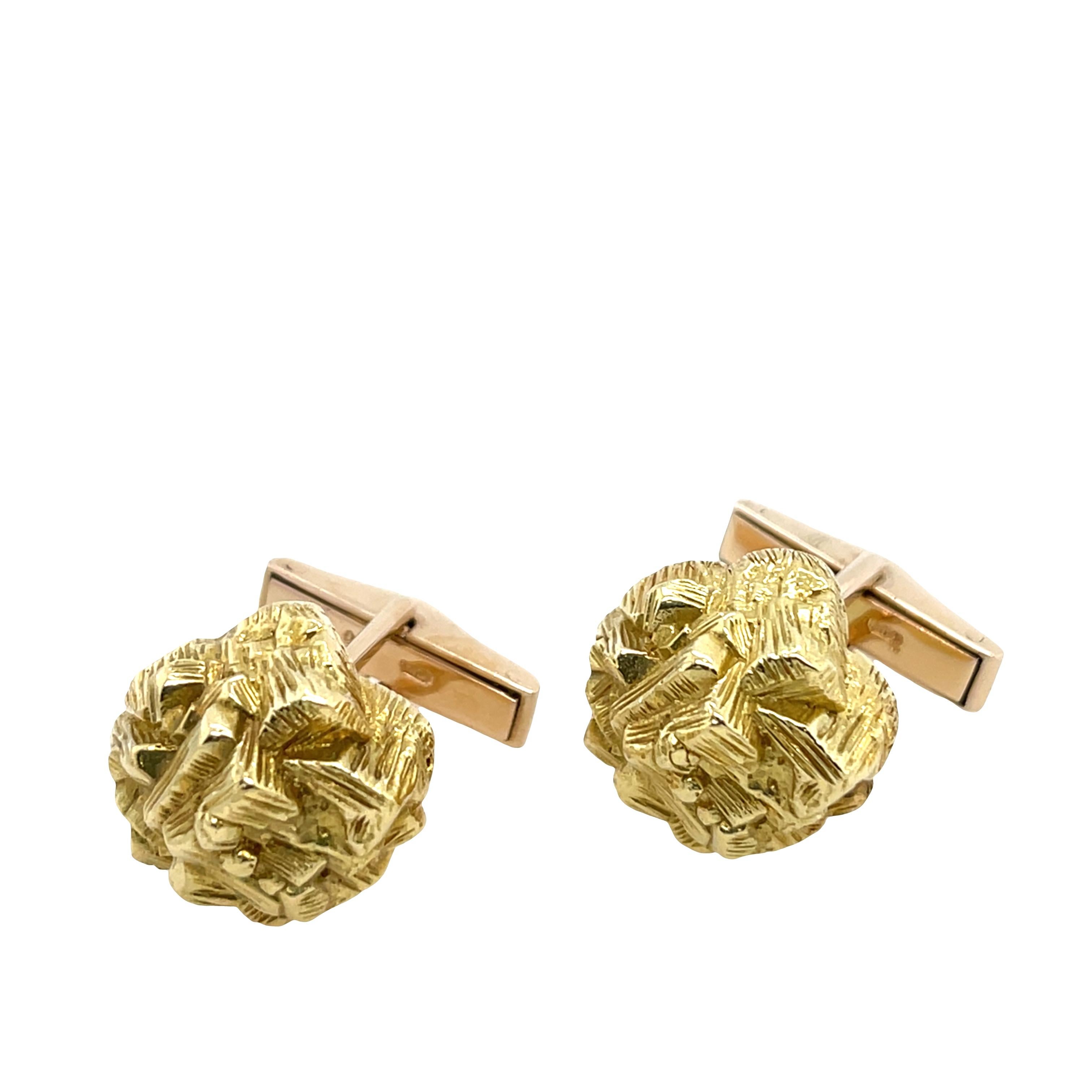 18ct Yellow Gold Cufflinks by Kutchinsky For Sale 3