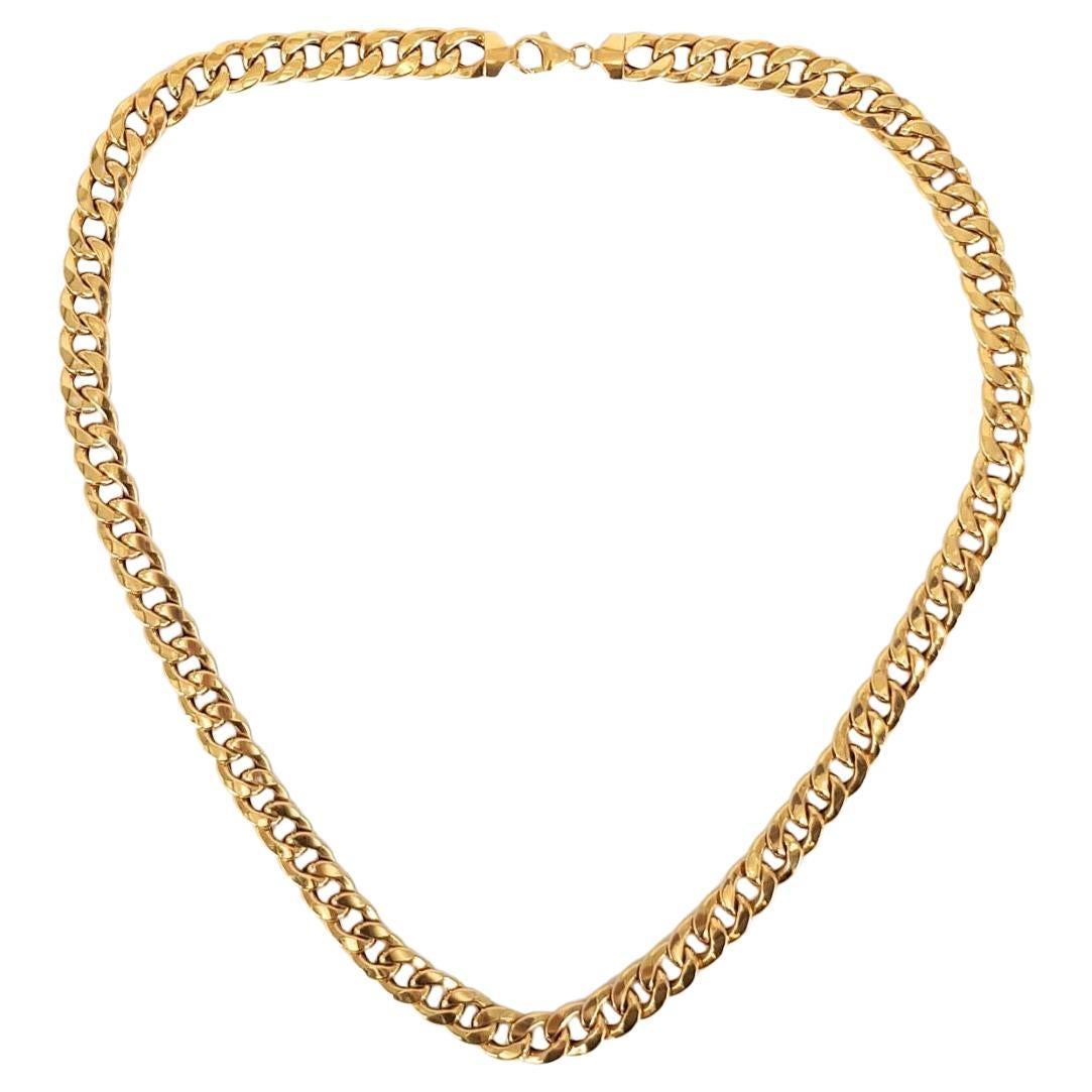 18ct Yellow Gold Curb Link Chain For Sale