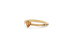 18ct Yellow Gold & Dark Teardrop Diamond Ring
