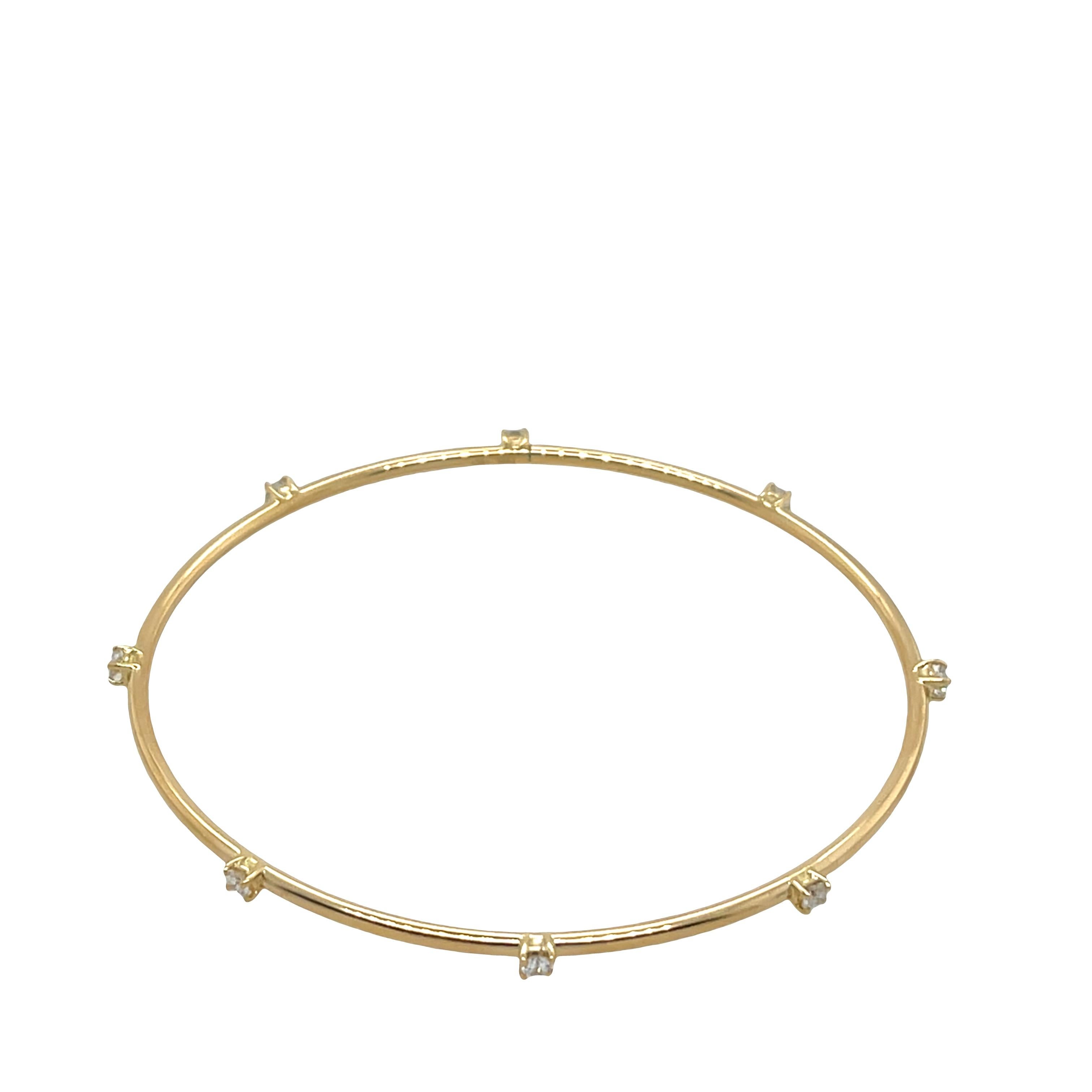 18ct Yellow Gold Diamond Bangle – 8 Natural Diamonds (0.40ct)